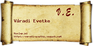 Váradi Evetke névjegykártya